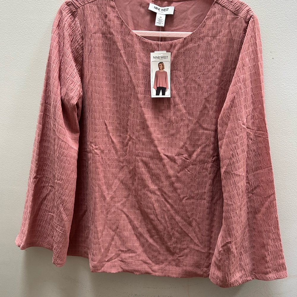 Nine West Pink Textured Women's Top
